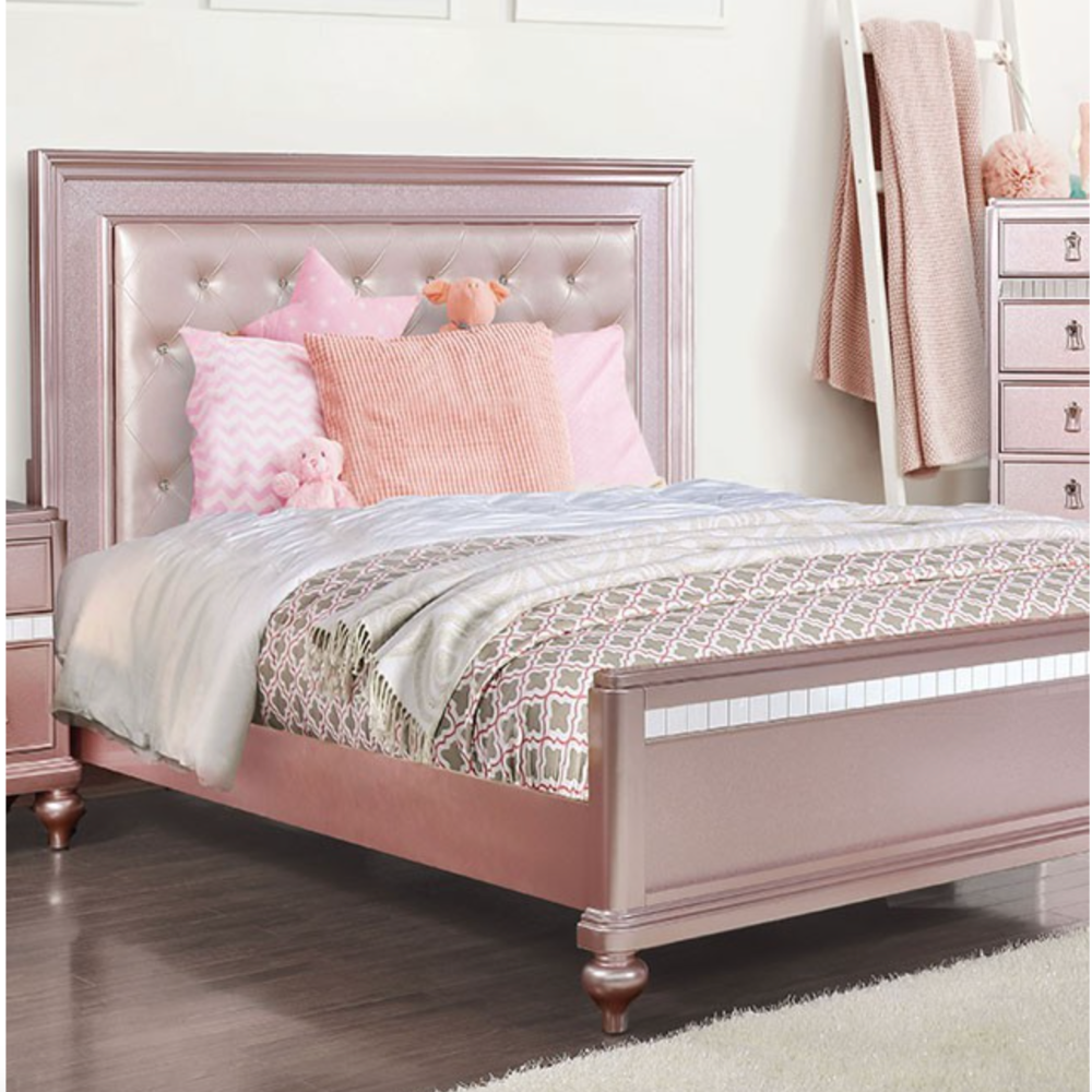 Carina Wood and Mirror Bed Frame