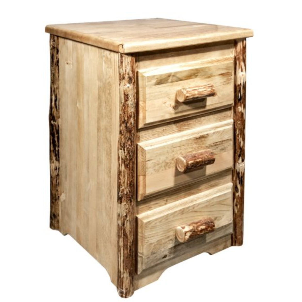 Glacier Country Bedside Table with 3 Drawers