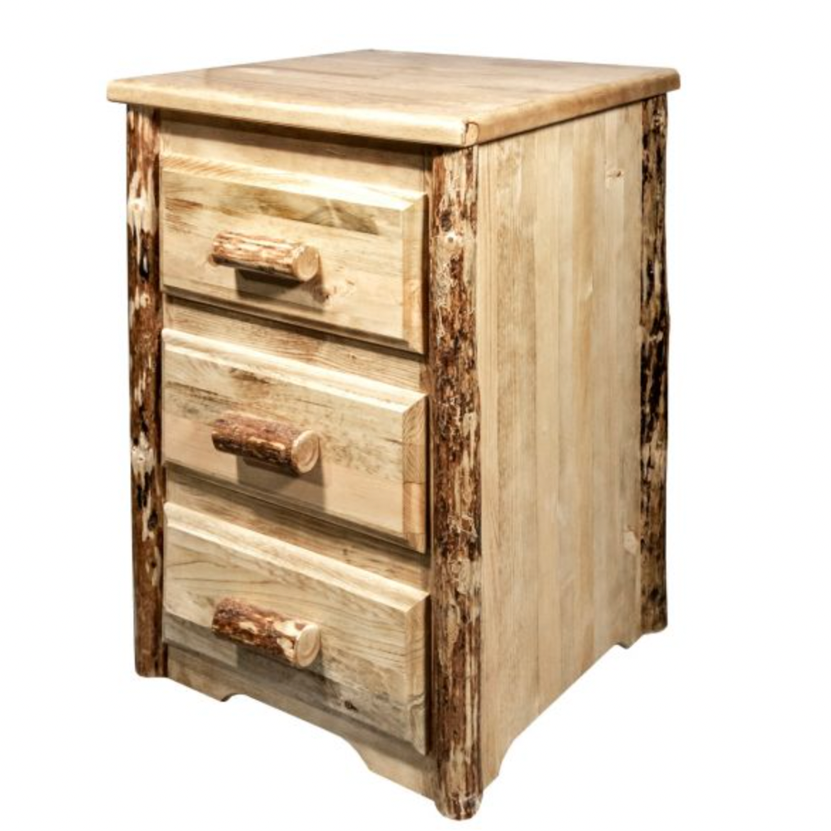 Glacier Country Bedside Table with 3 Drawers