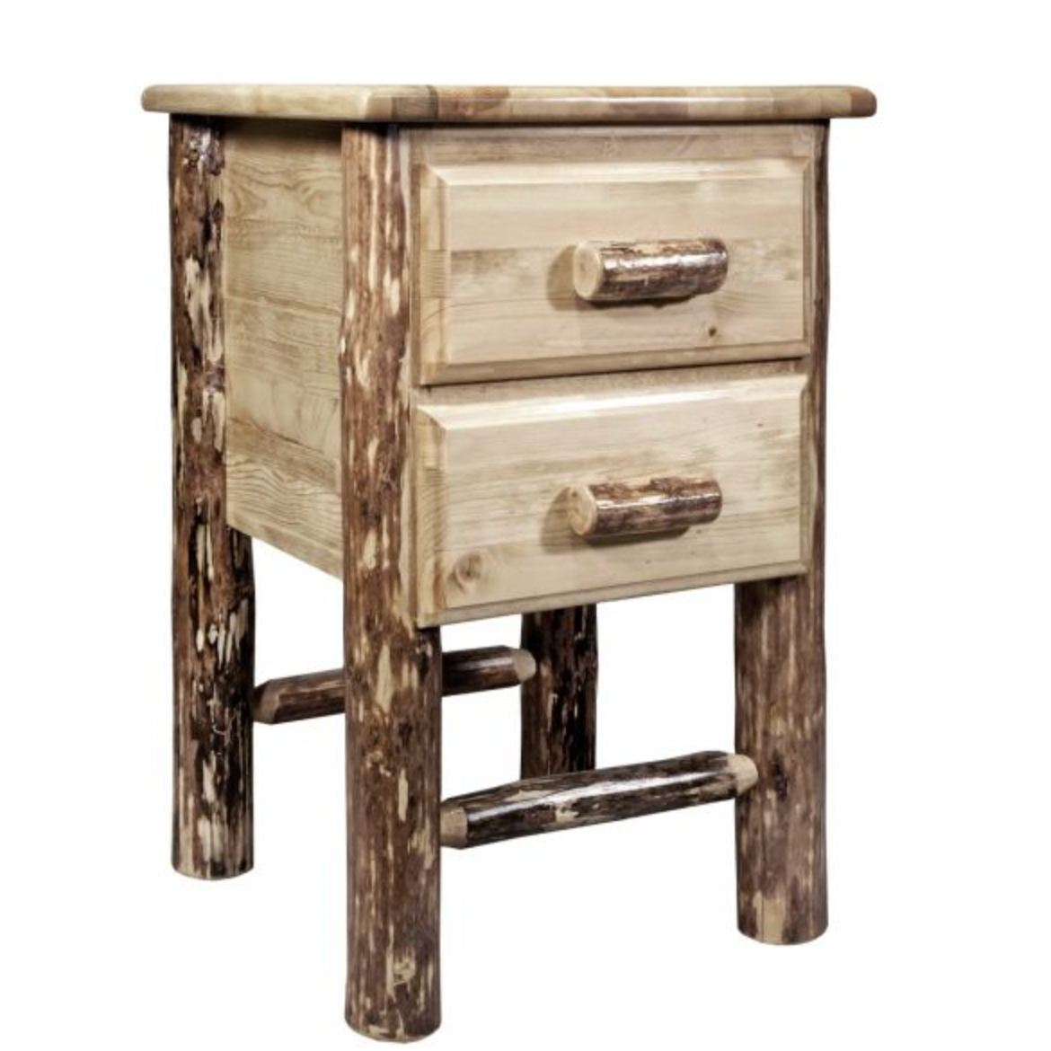 Glacier Country Bedside Table with 2 Drawers