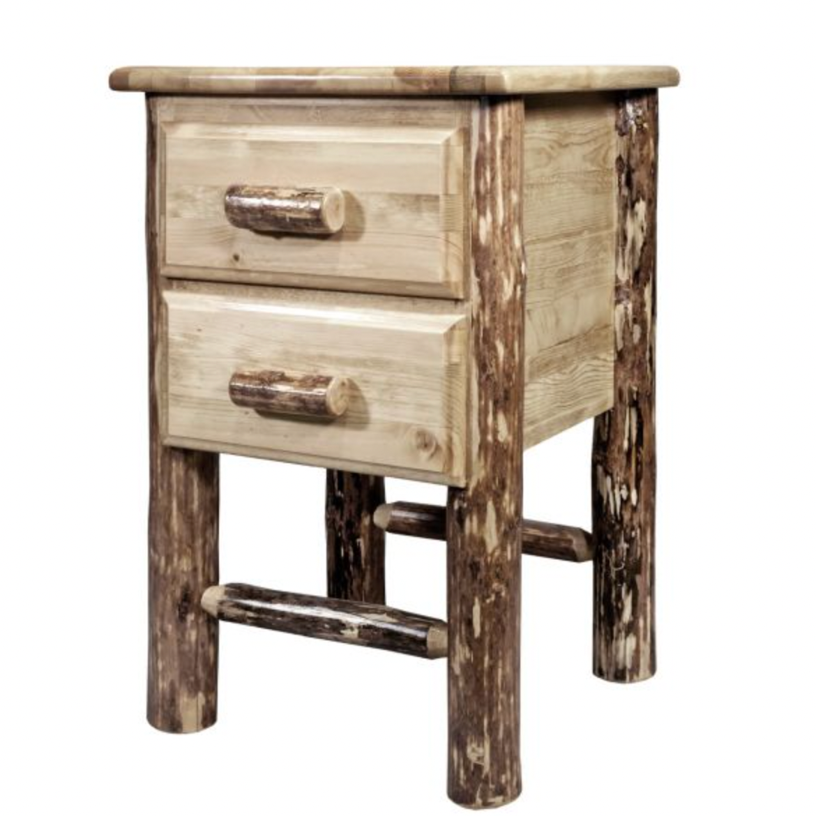 Glacier Country Bedside Table with 2 Drawers