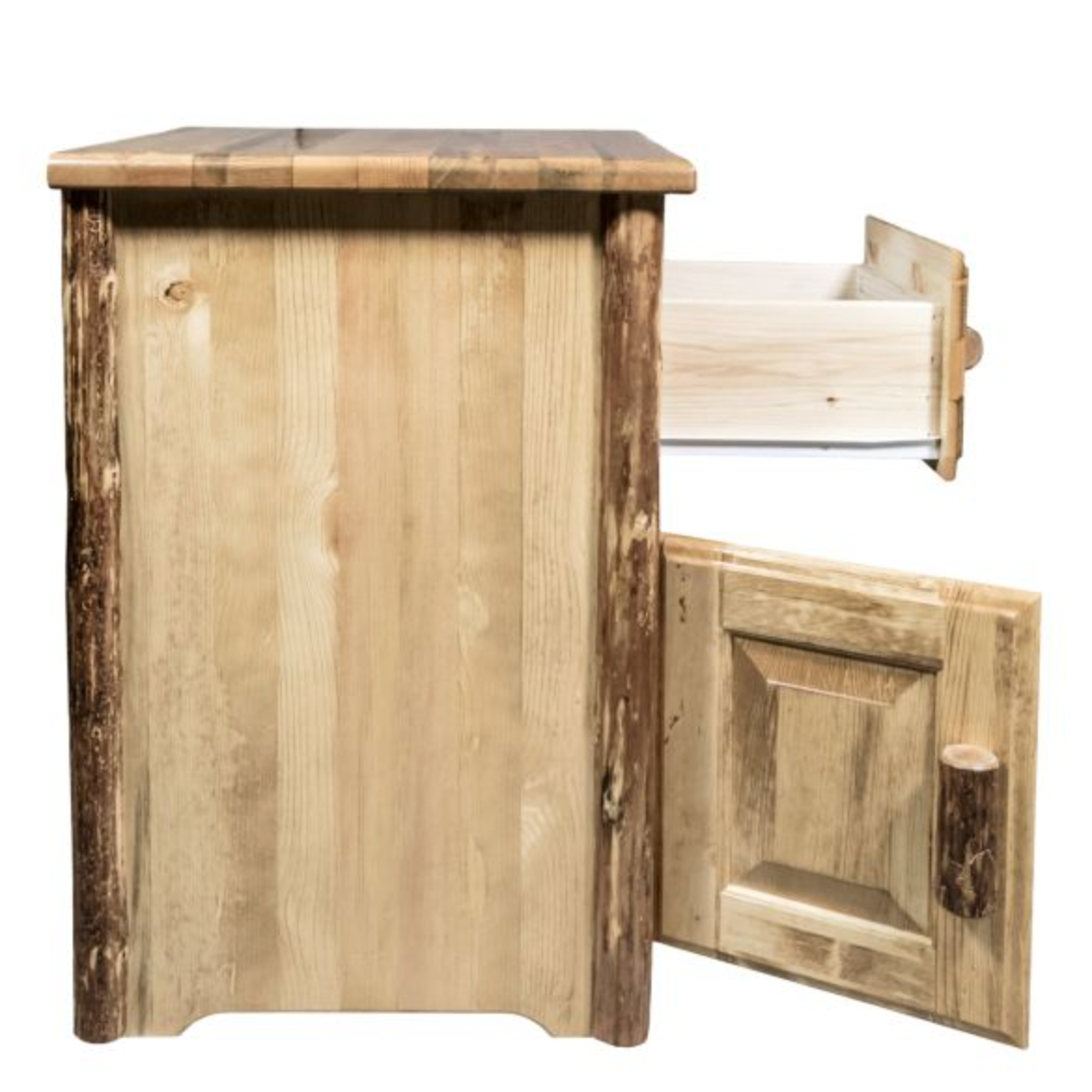 Glacier Country Bedside Table with Drawer and Door