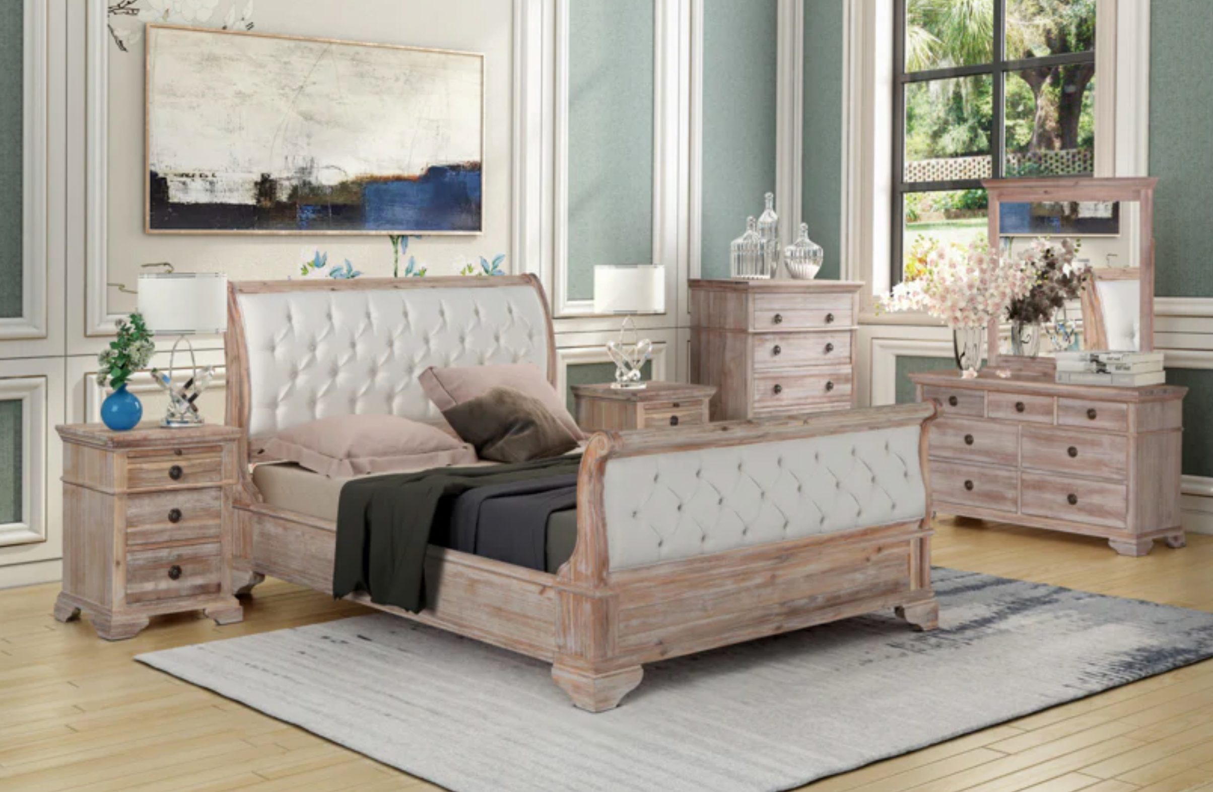 Ibiza Upholstered Sleigh Bed Frame