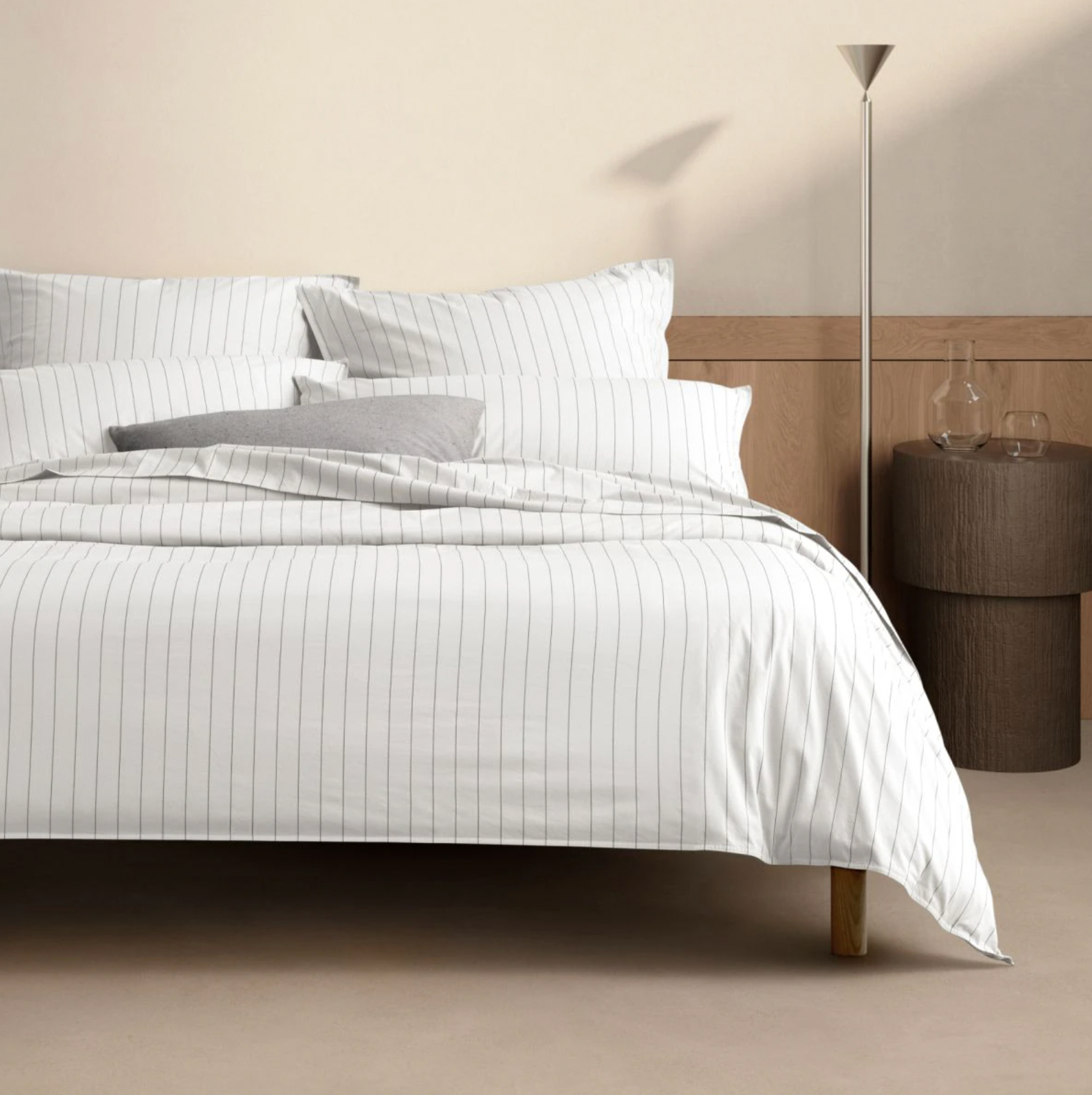 Bayley Stripe Washed Percale European Pillowcase Pair