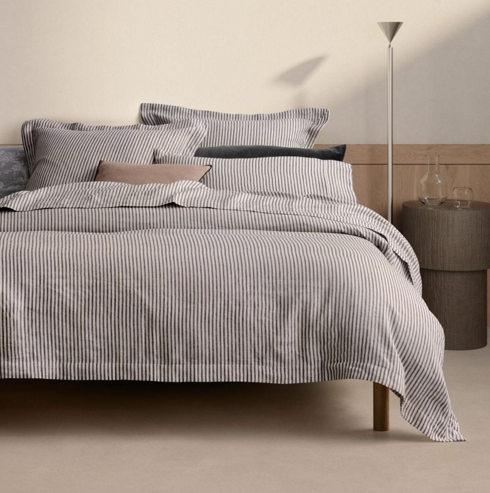Abbotson Ticking Stripe Tailored Quilt Cover