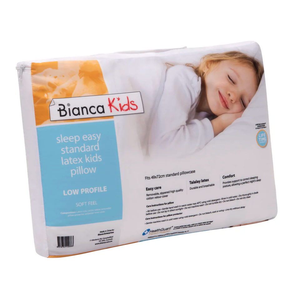 Sleep Easy Kids Low Profile Soft Feel Latex Pillow