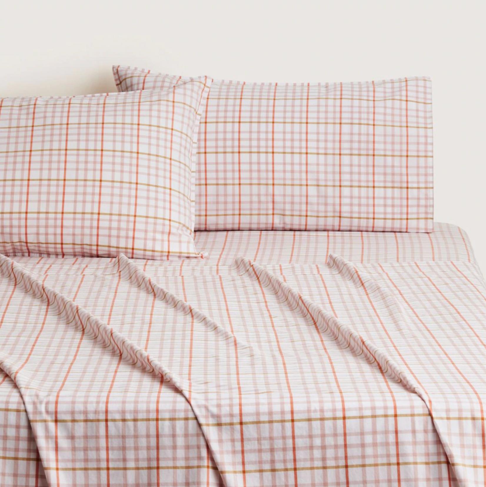 Bayley Check Washed Percale Sheet Set
