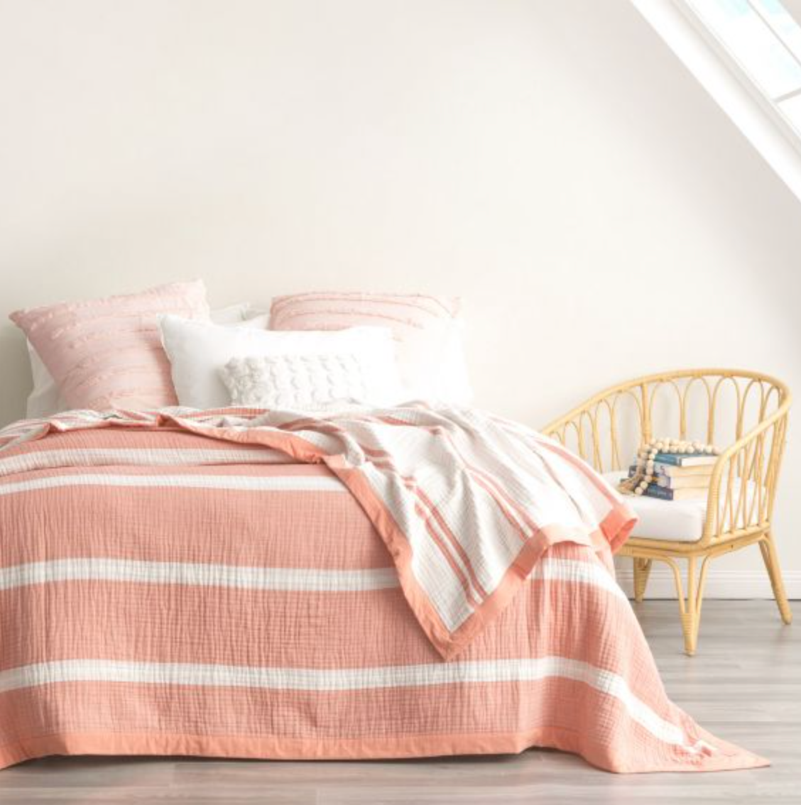 Brighton Washed Cotton Yarn Dyed Textured Blanket