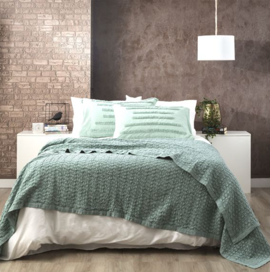 Lexico Washed Cotton Textured Waffle Blanket
