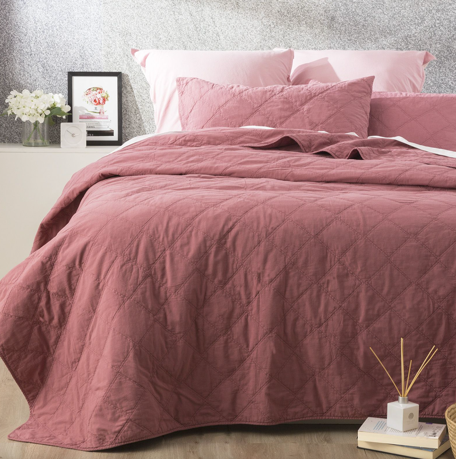 Attwood Vintage Stone Washed Cotton Quilted Coverlet Set