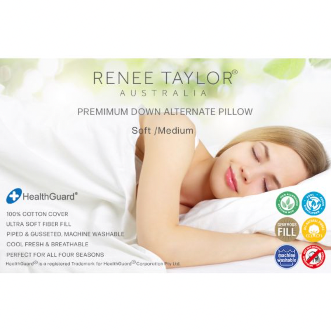 Renee Taylor Australian Made Down Alternate Standard Pillow