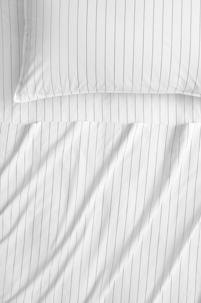 Bayley Stripe Washed Percale Sheet Set