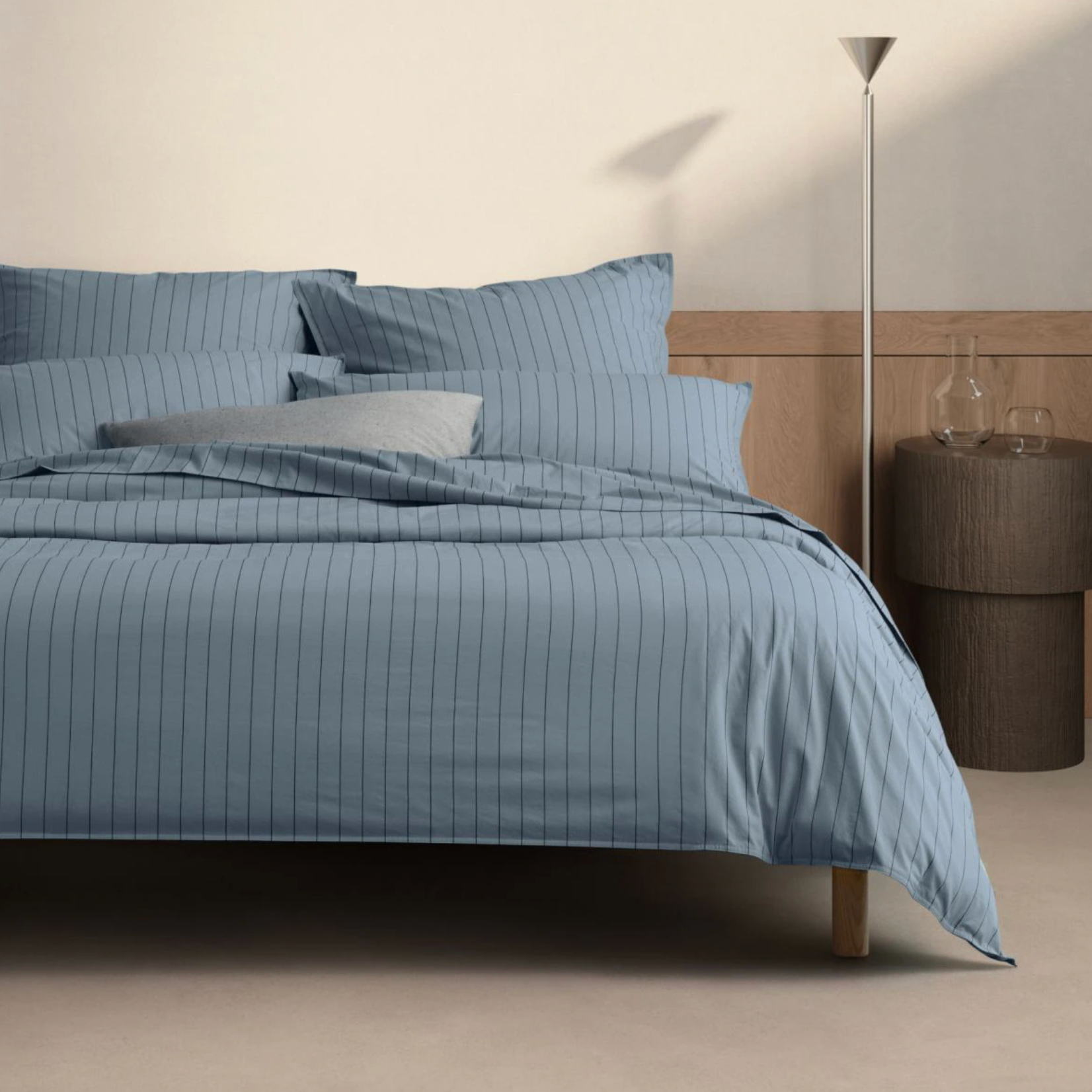 Bayley Stripe Washed Percale Quilt Cover Set