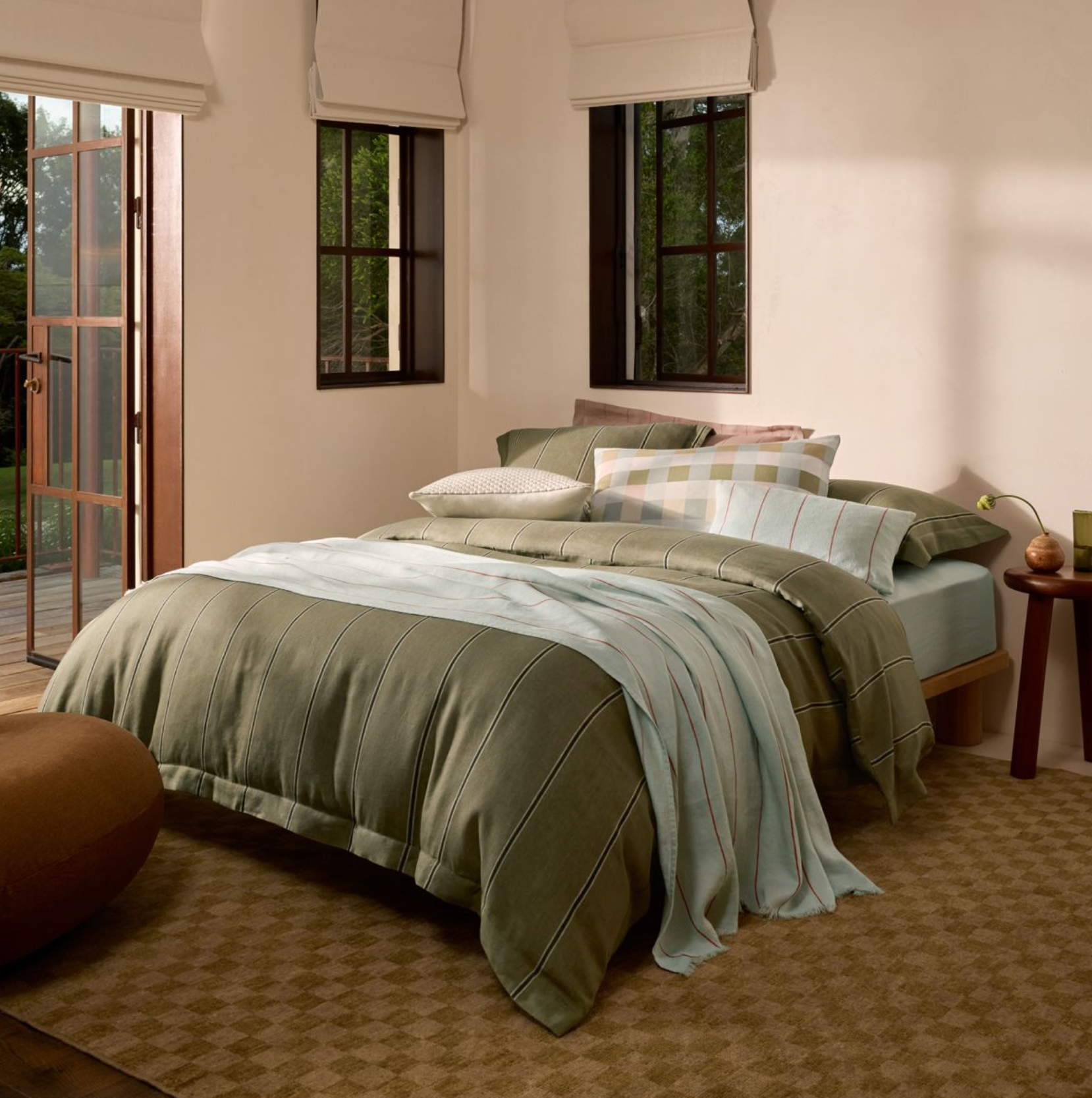 Abbotson Linen Stripe Flat Sheet