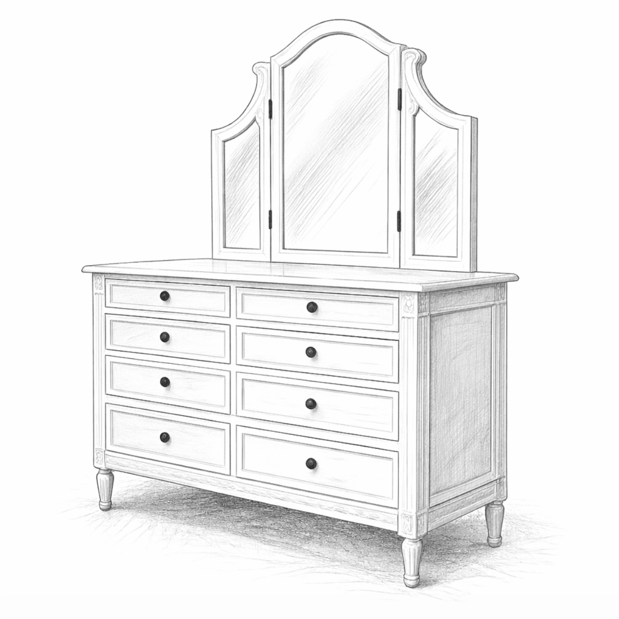 Andorra Dressing Table with Mirror