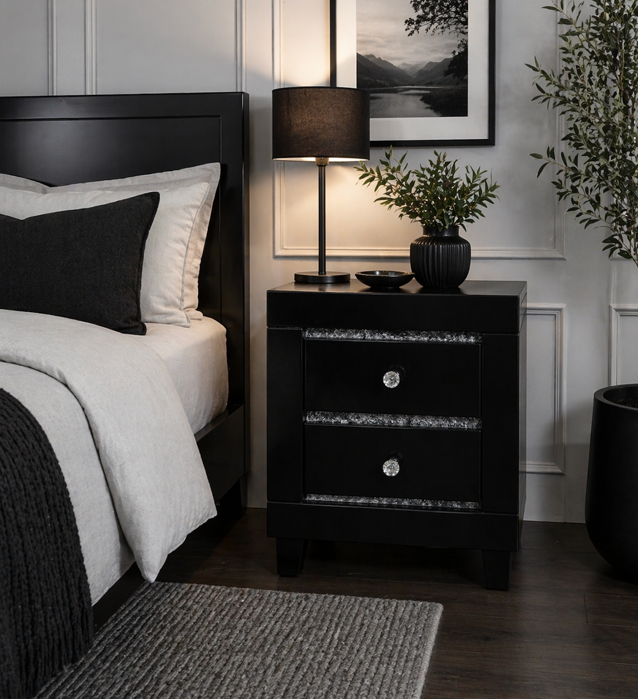 Magdeburg Bedside Table - Black