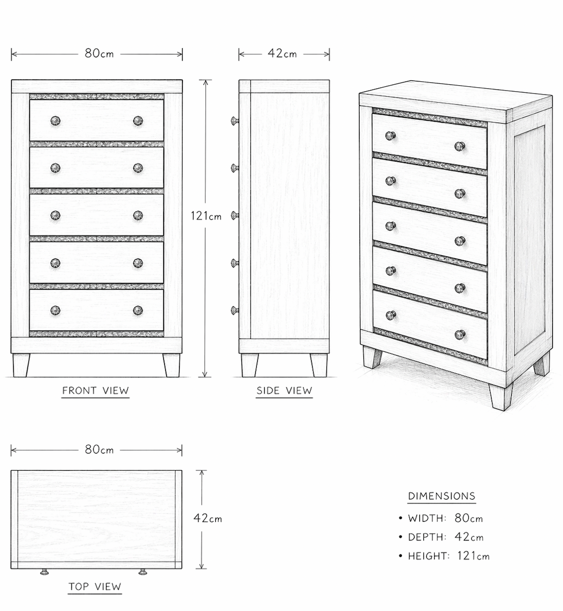 Magdeburg Chest Of Drawers - Black