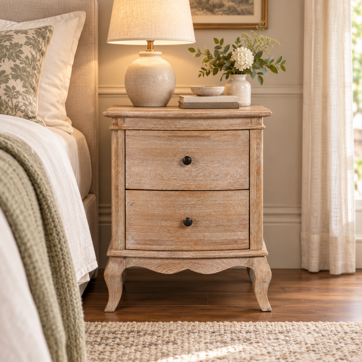 Milles Wood Bedside Table