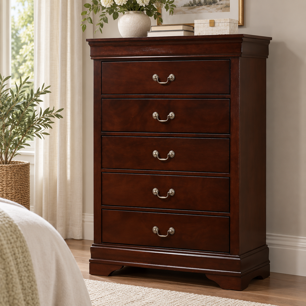 Louis Philippe Chest Of Drawers - Cherry