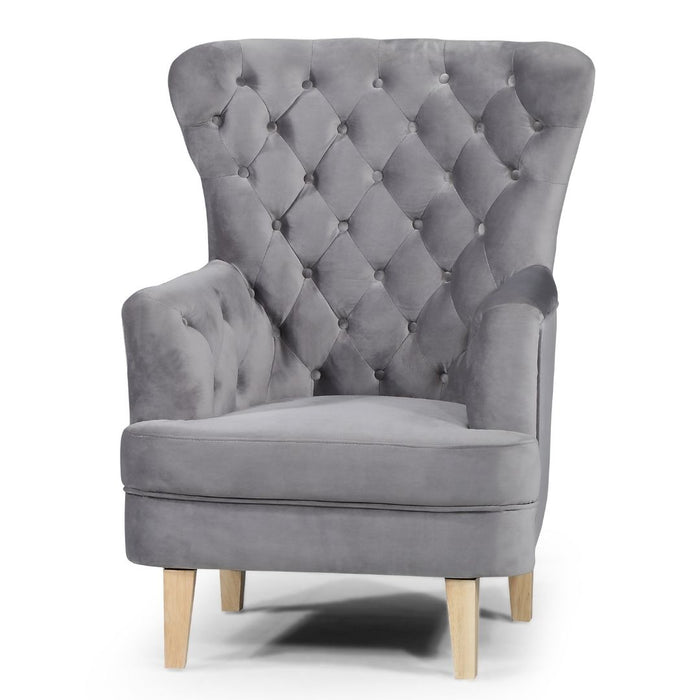 Elisa Arm Chair in Velvet Grey