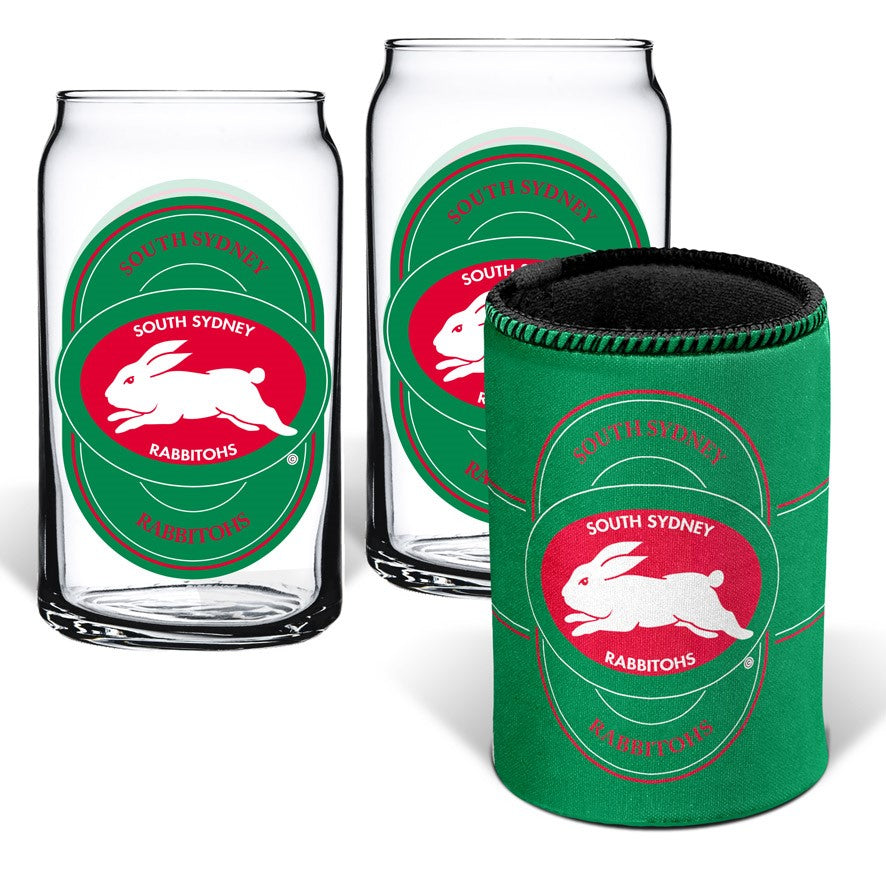 South Sydney Rabbitohs Can Glasses & Can Cooler