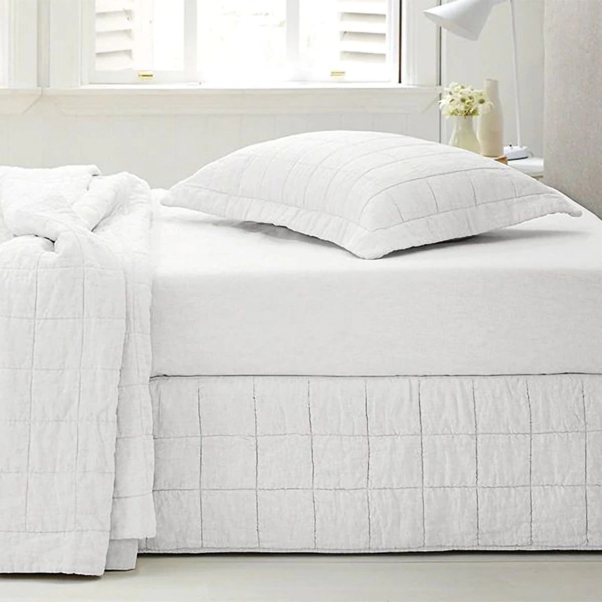 Abbotson Linen Quilted Bed Skirt