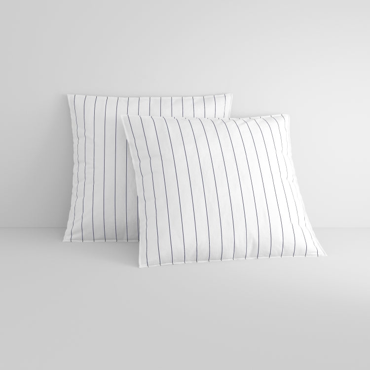 Bayley Stripe Washed Percale European Pillowcase Pair