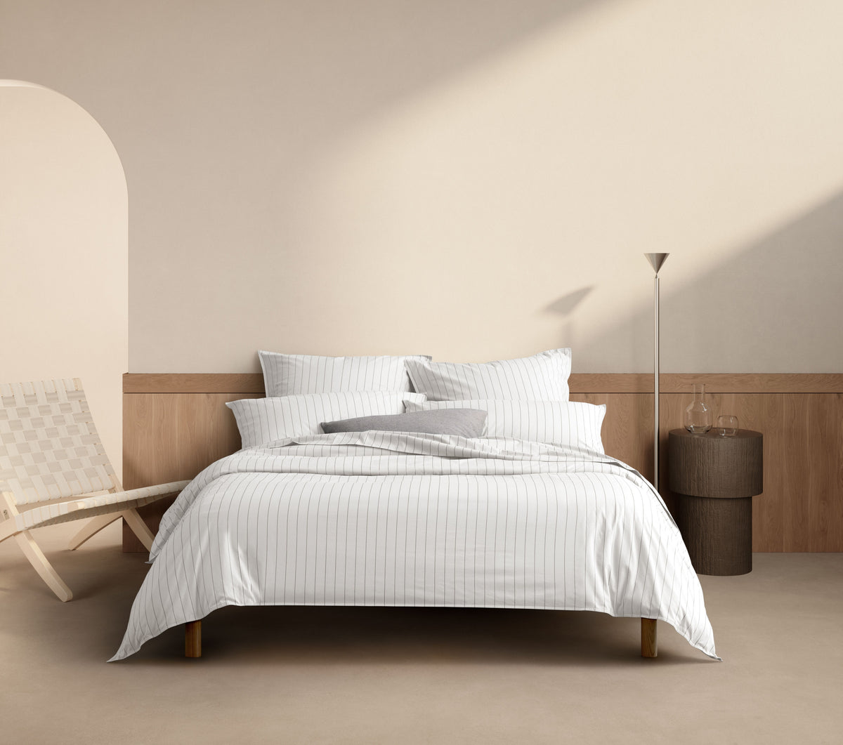 Bayley Stripe Washed Percale Quilt Cover Set