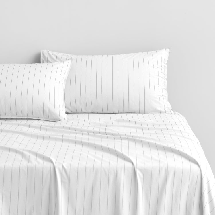 Bayley Stripe Washed Percale Sheet Set