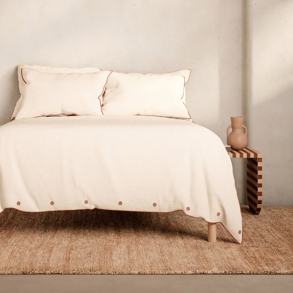 Bayley Washed Cotton Piped Quilt Cover Set