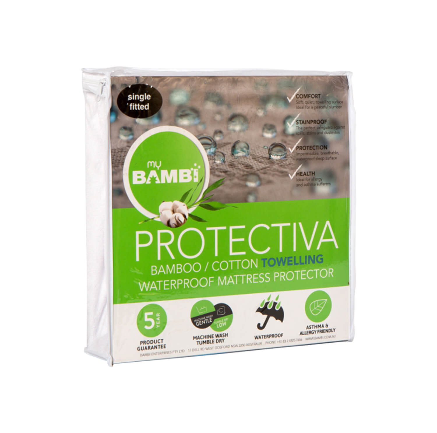 Bambi Protectiva Cotton/Bamboo Towelling Mattress Protector