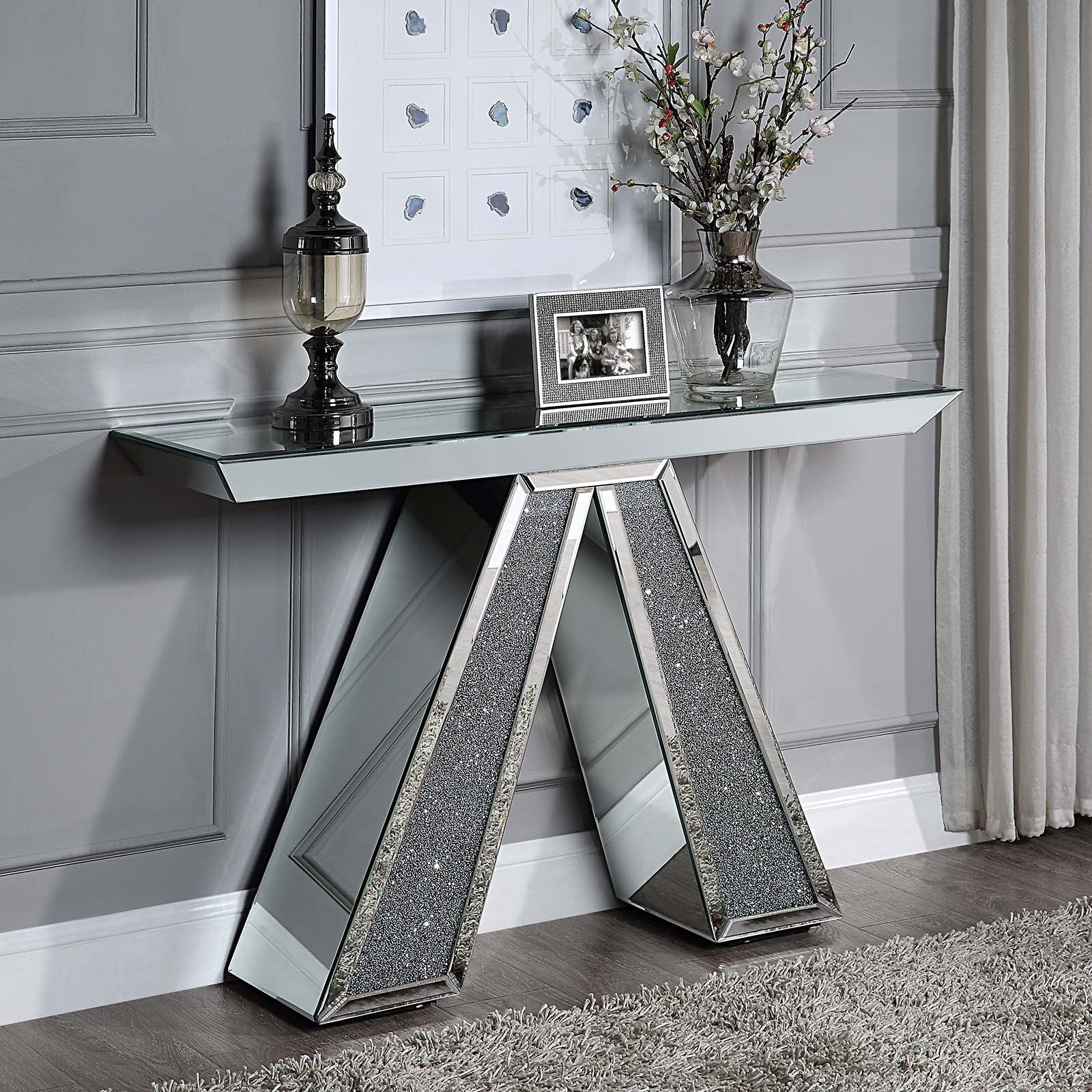 Evita Mirrored Hallway Console Table