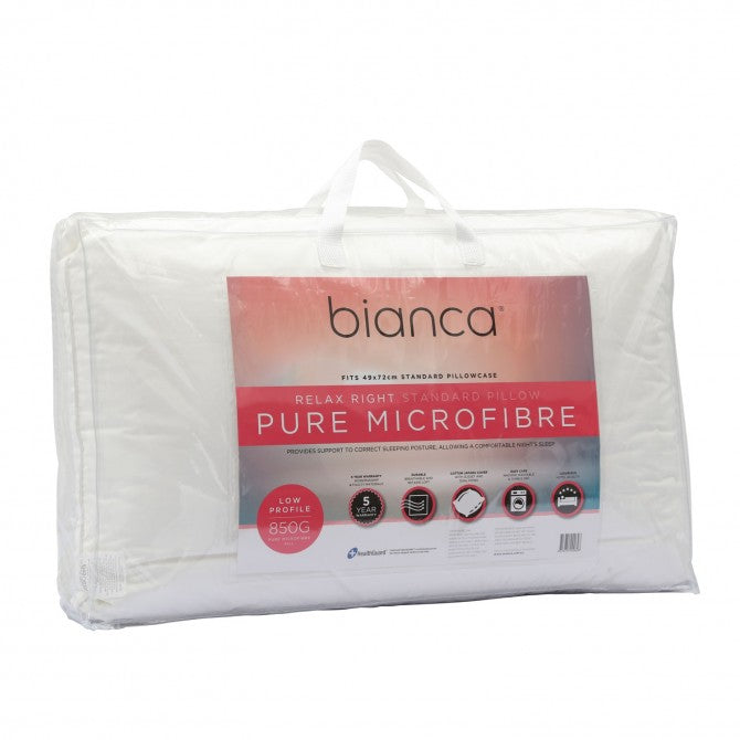 Relax Right Pure Microfibre Low Profile Pillow