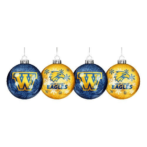 West Coast Eagles Glitter Baubles