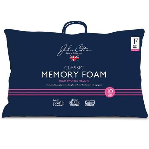 John Cotton Memory Foam High Profile and Firm Pillow