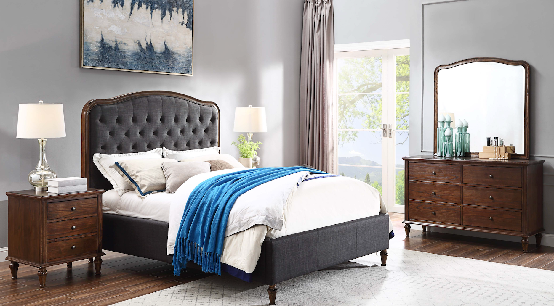 Magnolia Upholstered Bed with Storage Option