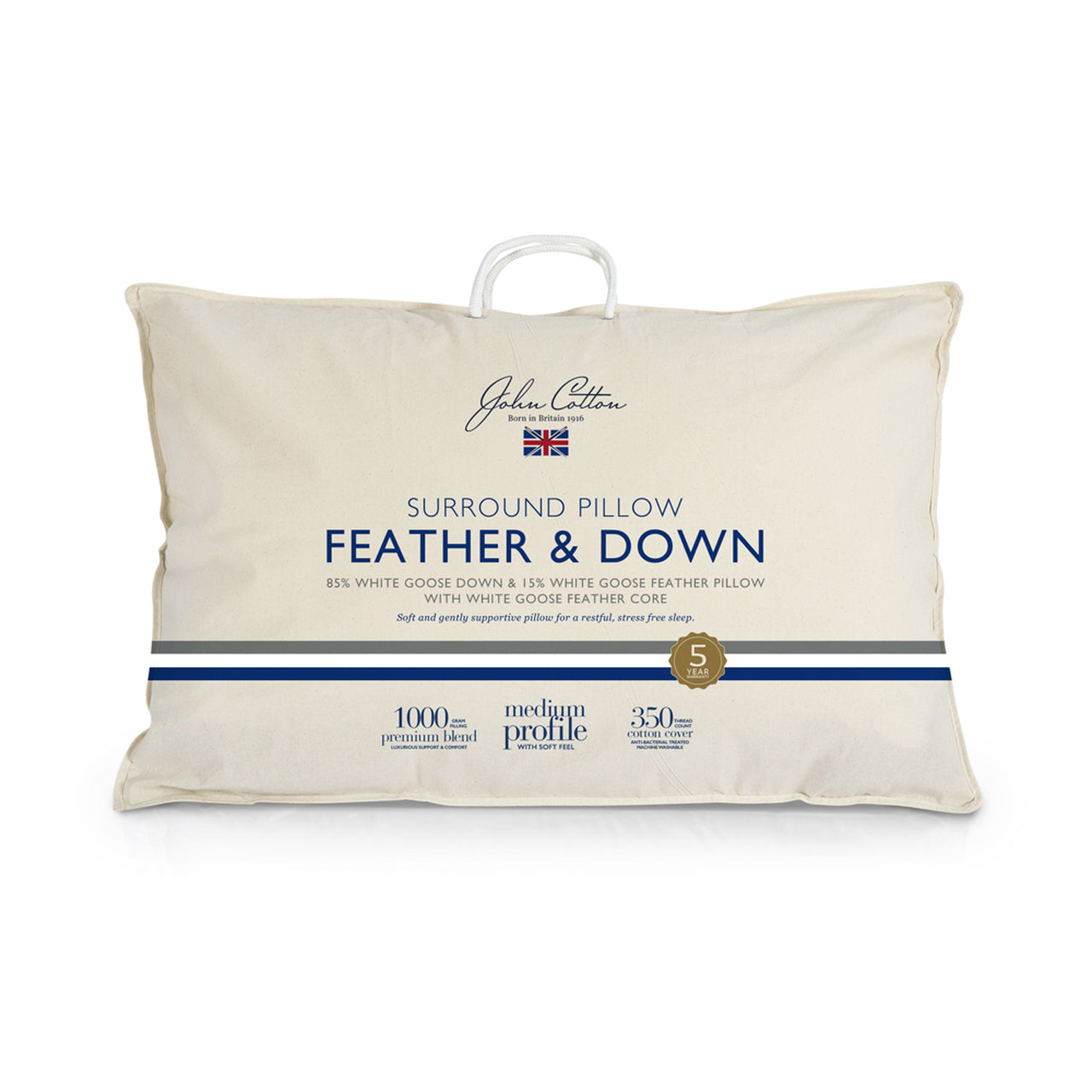 Surround White Goose Down and Feather Pillow
