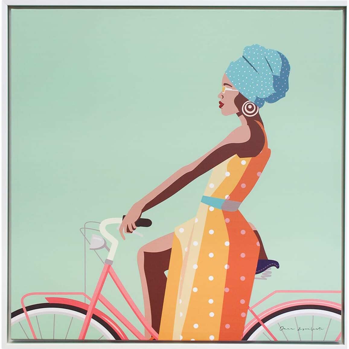 Pink Bicycle Print on Canvas