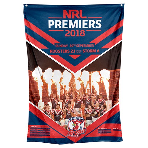 Sydney Roosters 2018 Premiers Cape/Wall Flag