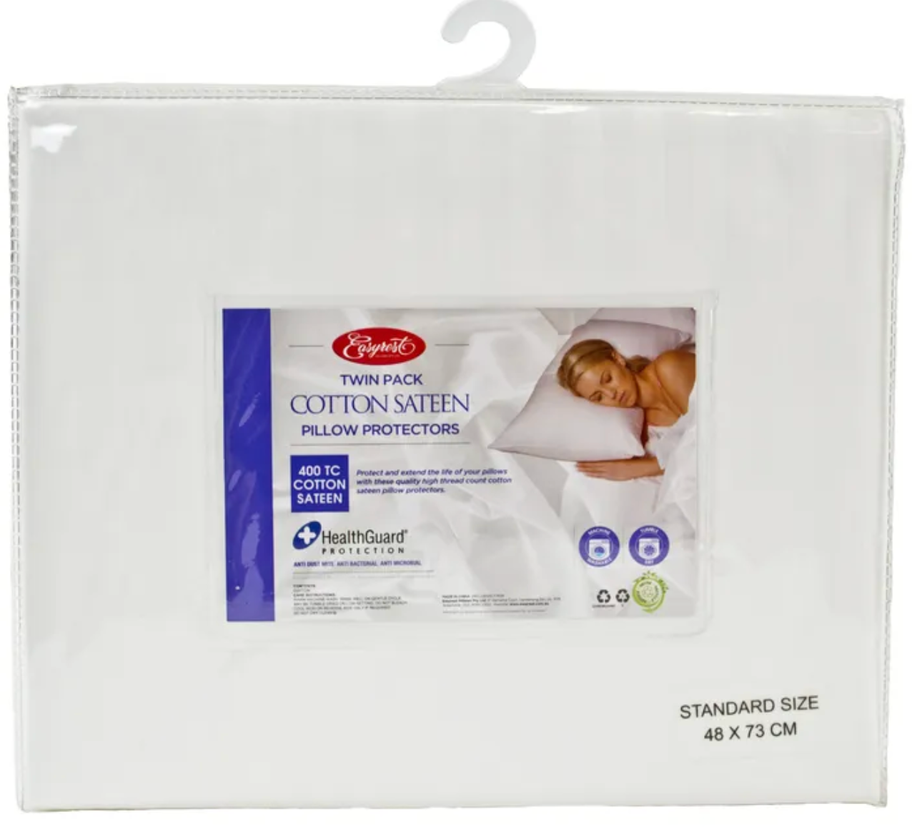 Cotton Sateen 2 Pack Pillow Protector