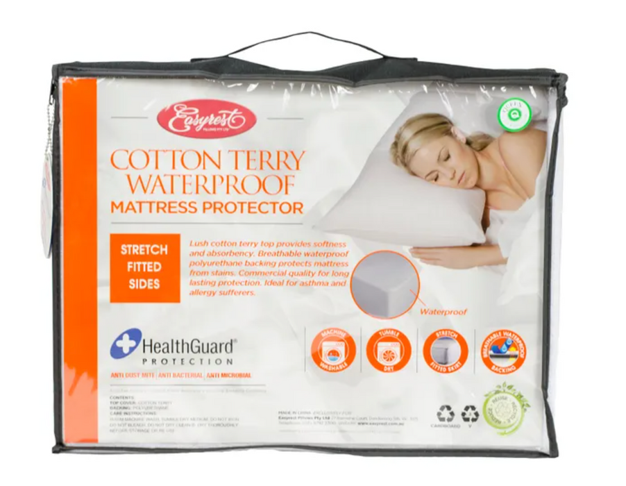 Easyrest Cotton Terry Fitted Waterproof Mattress Protector