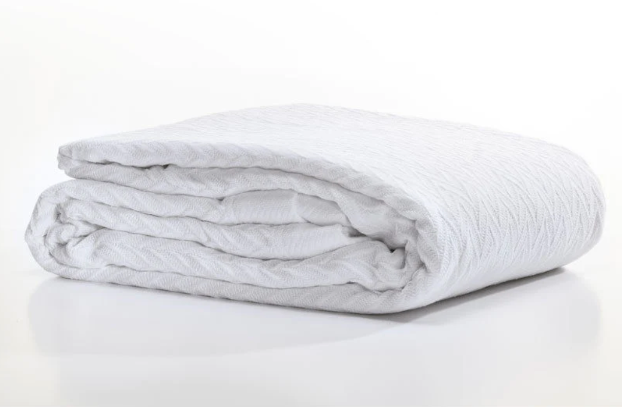 Cheshire White Cotton Blanket