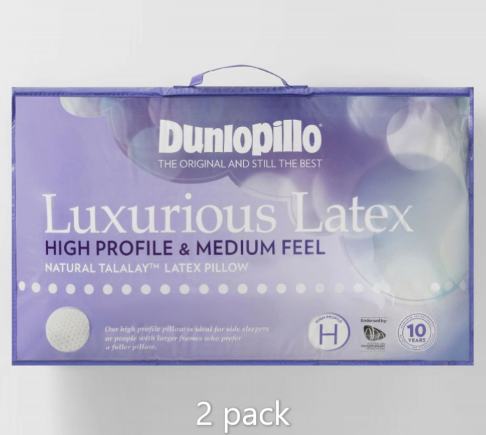 Luxurious Latex High Profile & Medium Feel Pillow Twin Pack