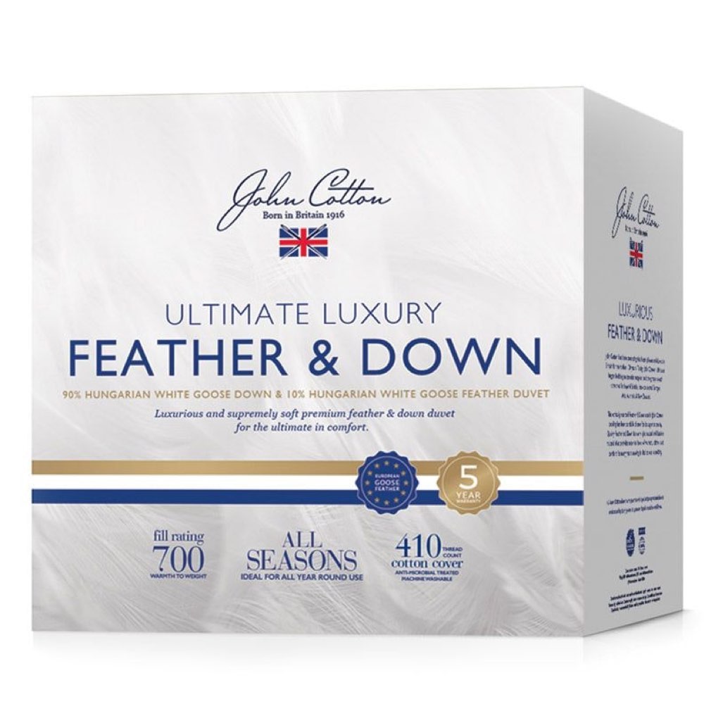 Ultimate Luxury Hungarian White Goose Down & Feather Quilt