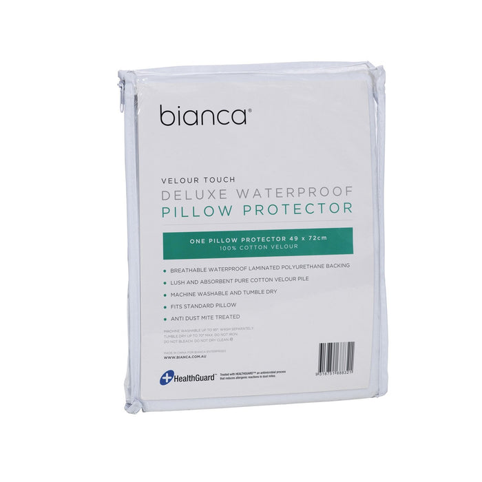 Bianca Velour Touch Deluxe Waterproof Pillow Protector