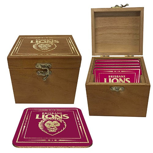 Brisbane Lions Pack Of 4 Cork Coasters In Collector Box