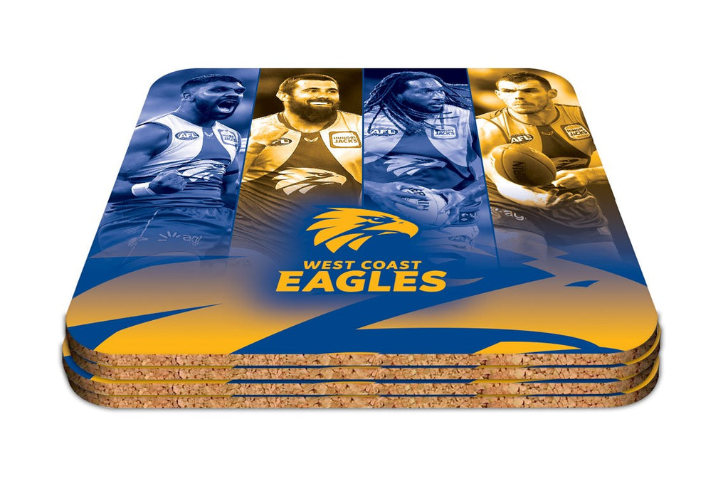 West Coast Eagles 4 Player Design Pack of 4 Coasters