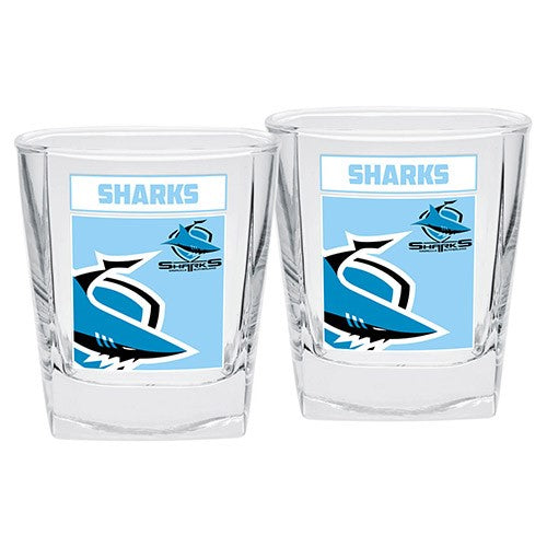 Cronulla Sharks Set of 2 Spirit Glasses