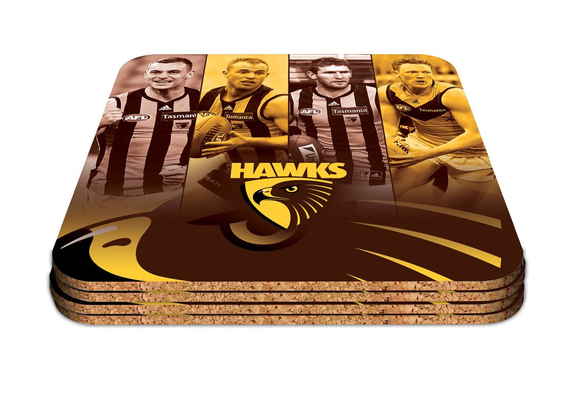 Hawthorn Hawks 4 Player Design Pack of 4 Coasters