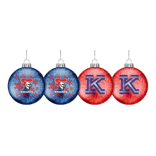 Newcastle Knights S/4 Glitter Baubles